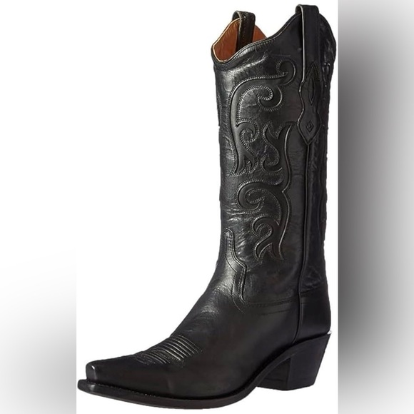Old West Shoes - Old West LF1579 Black Snip Toe Cowboy Boots Women 7B Leather Western